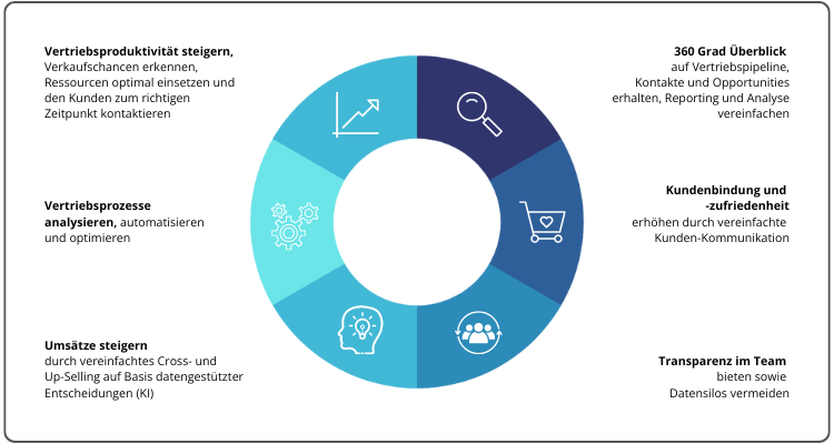 Grafik Vorteile CRM Customer Relaionship Management