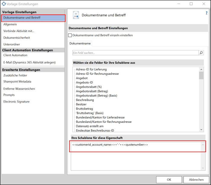 So erstellen Sie Word-Vorlagen in Dynamics 365.